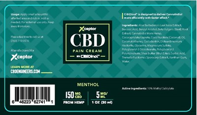 Xceptor_CBD Pain Cream_Menthol_LBL - Xceptor CBD Pain Cream Menthol LBL